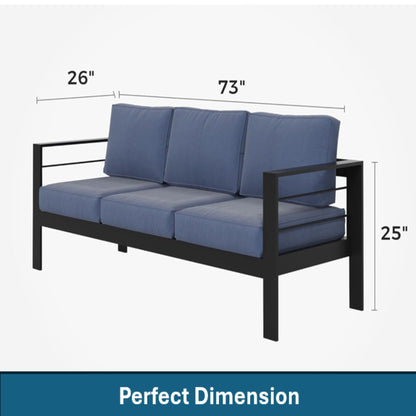 All Weather Patio Sofa and Plush Seat Cushions