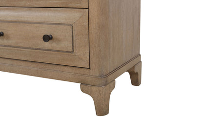 Sand finish 2-drawer dresser with dark knobs and tapered legs from Queen Canopy Bedroom Set on Tampa Home & Garden Store