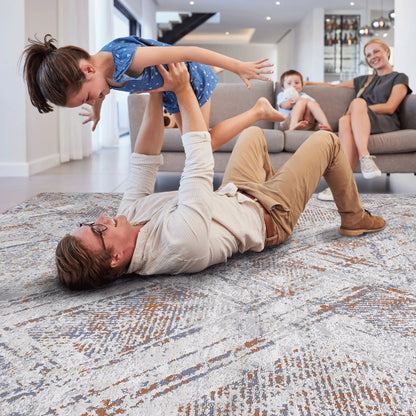 Geometric Area Rug in Neutral Tones for Home Use