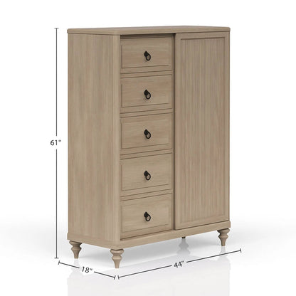 Five Drawer Door Chest with Cedar Lining