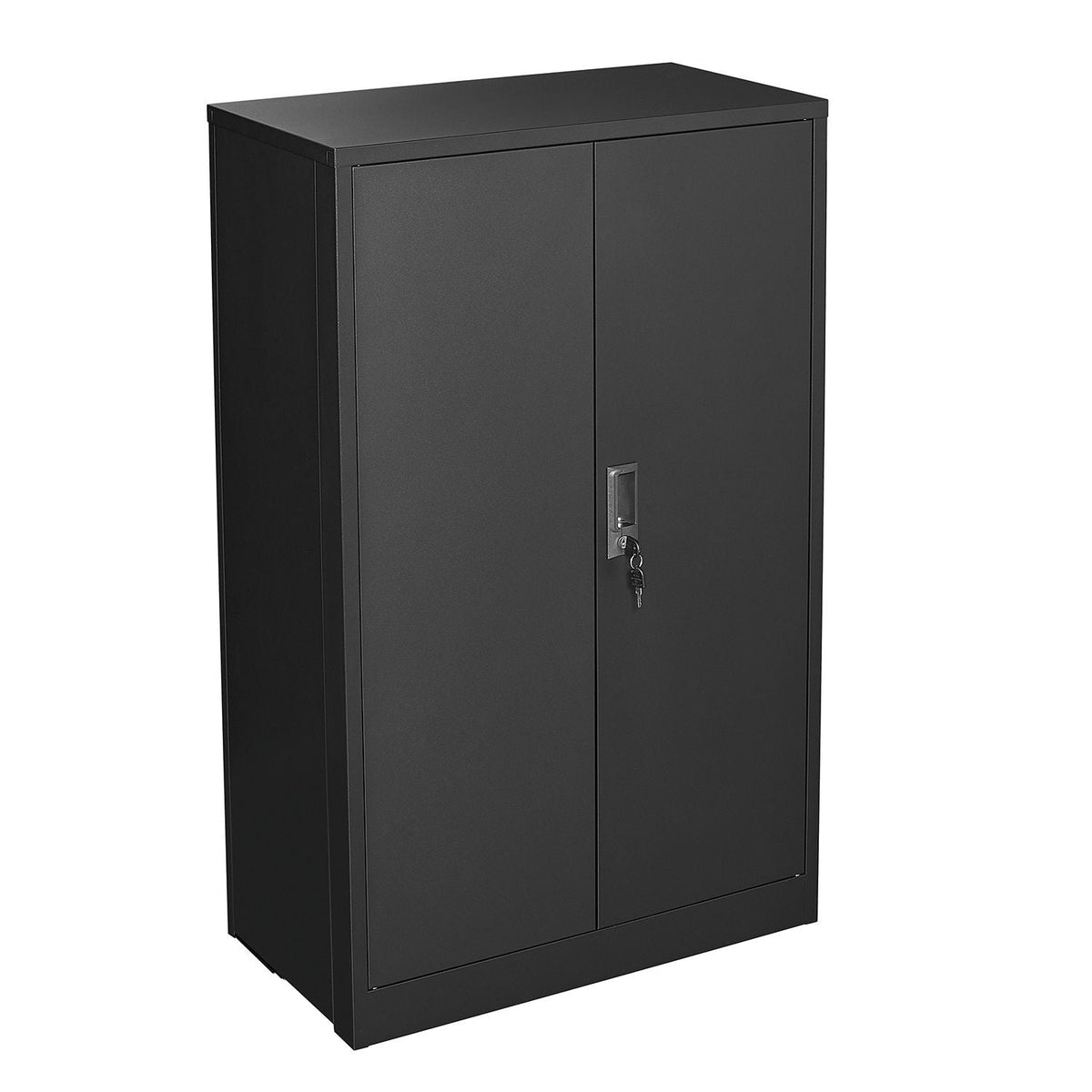 Black metal storage cabinet with locking doors and adjustable shelf by HouseOfZazla on Tampa Home & Garden Store