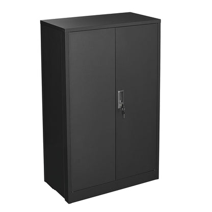 Black metal storage cabinet with locking doors and adjustable shelf by HouseOfZazla on Tampa Home & Garden Store