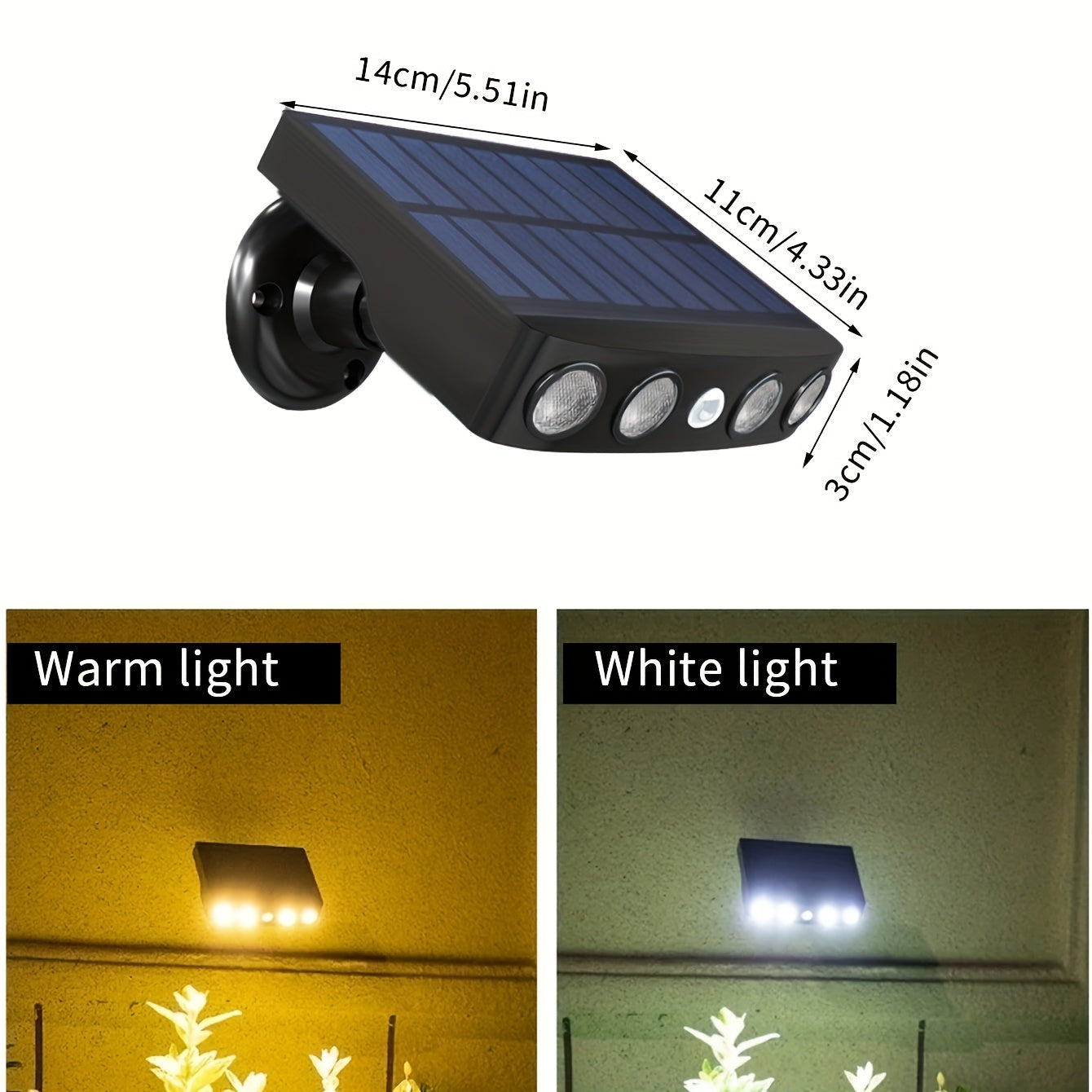 2/4-Pack Outdoor Solar Wall Lights – Motion Sensor, Dusk-to-Dawn, IP44 Rated