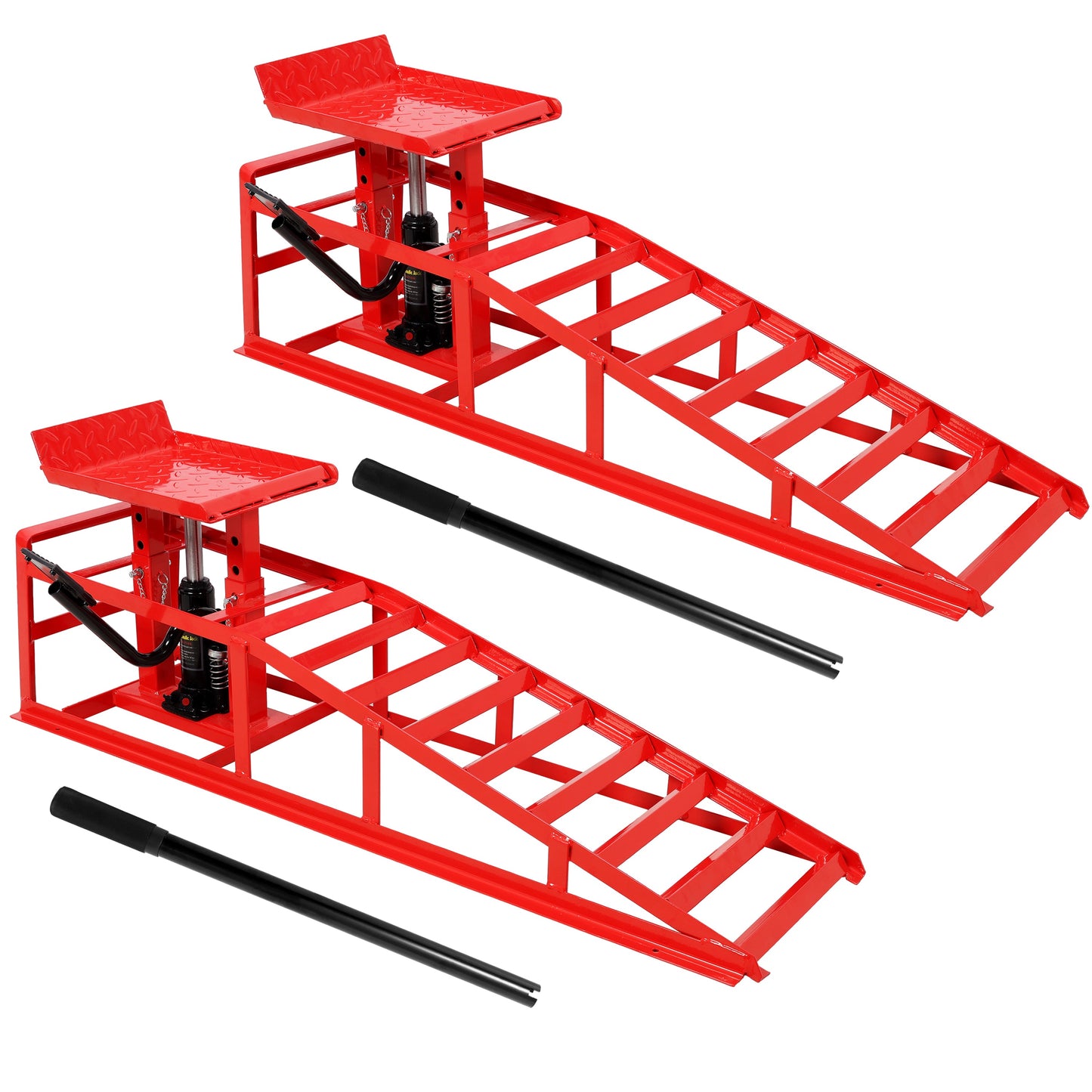 Auto car service ramps with pedal, red steel frame, 5 ton hydraulic lift by HouseOfZazla on Tampa Home & Garden Store