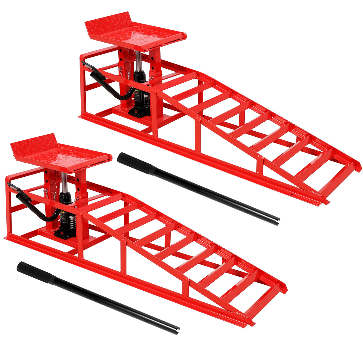 Auto car service ramps with pedal, red steel frame, 5 ton hydraulic lift by HouseOfZazla on Tampa Home & Garden Store