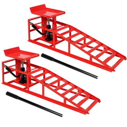 Auto car service ramps with pedal, red steel frame, 5 ton hydraulic lift by HouseOfZazla on Tampa Home & Garden Store