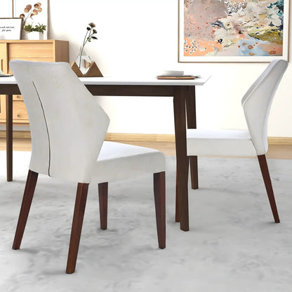Luca Dining Chair Set of 2 Light Gray Upholstered