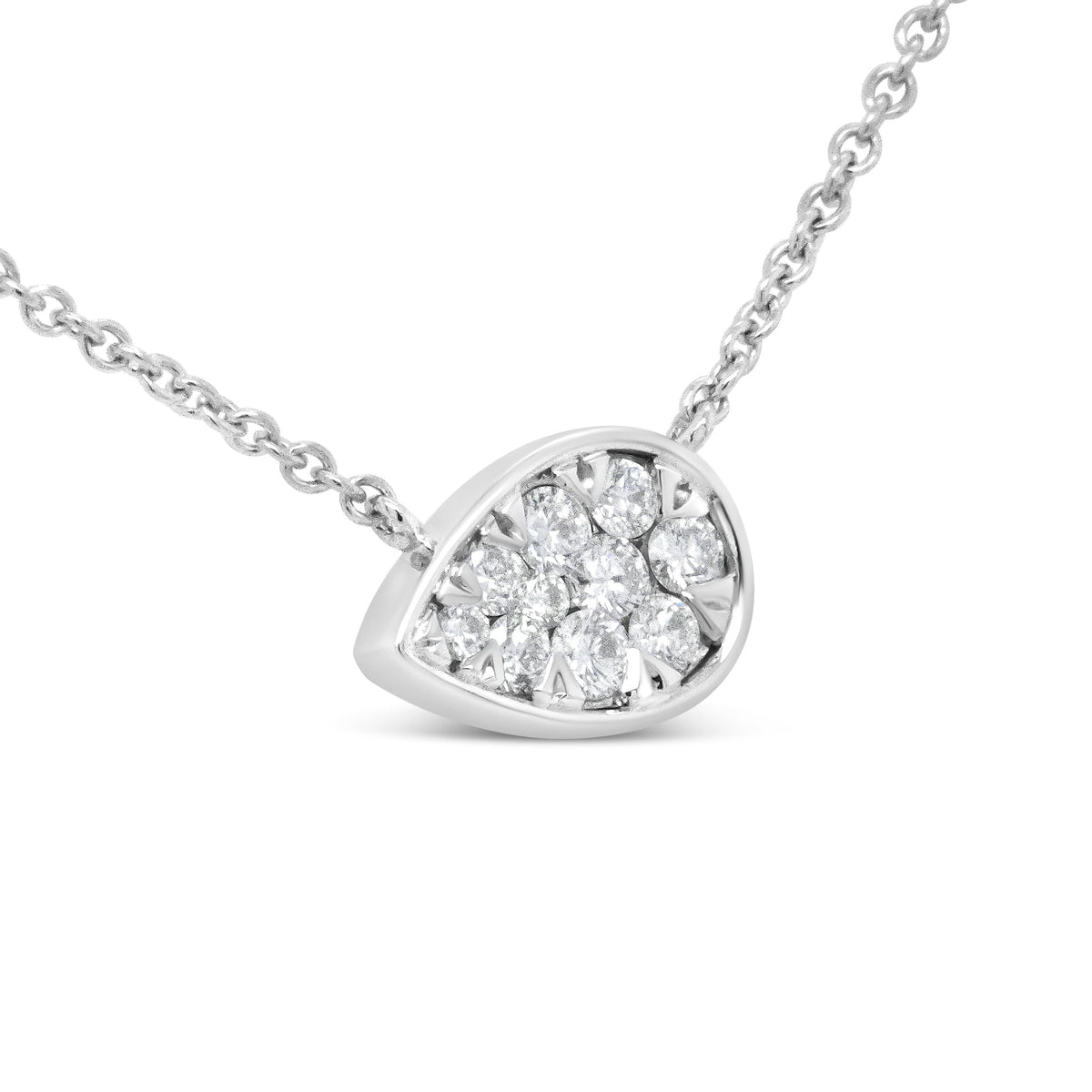 14K white gold teardrop diamond pendant necklace 1/4 cttw G-H SI2-I1 Bids.com on Tampa Home & Garden Store