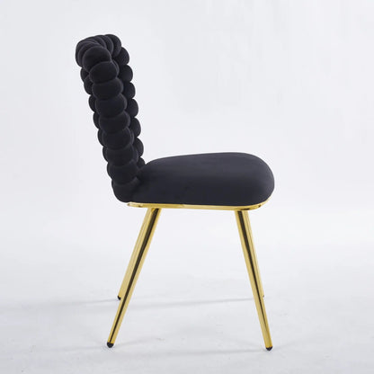 Modern Chair With Iron Tube Legs and Cushions