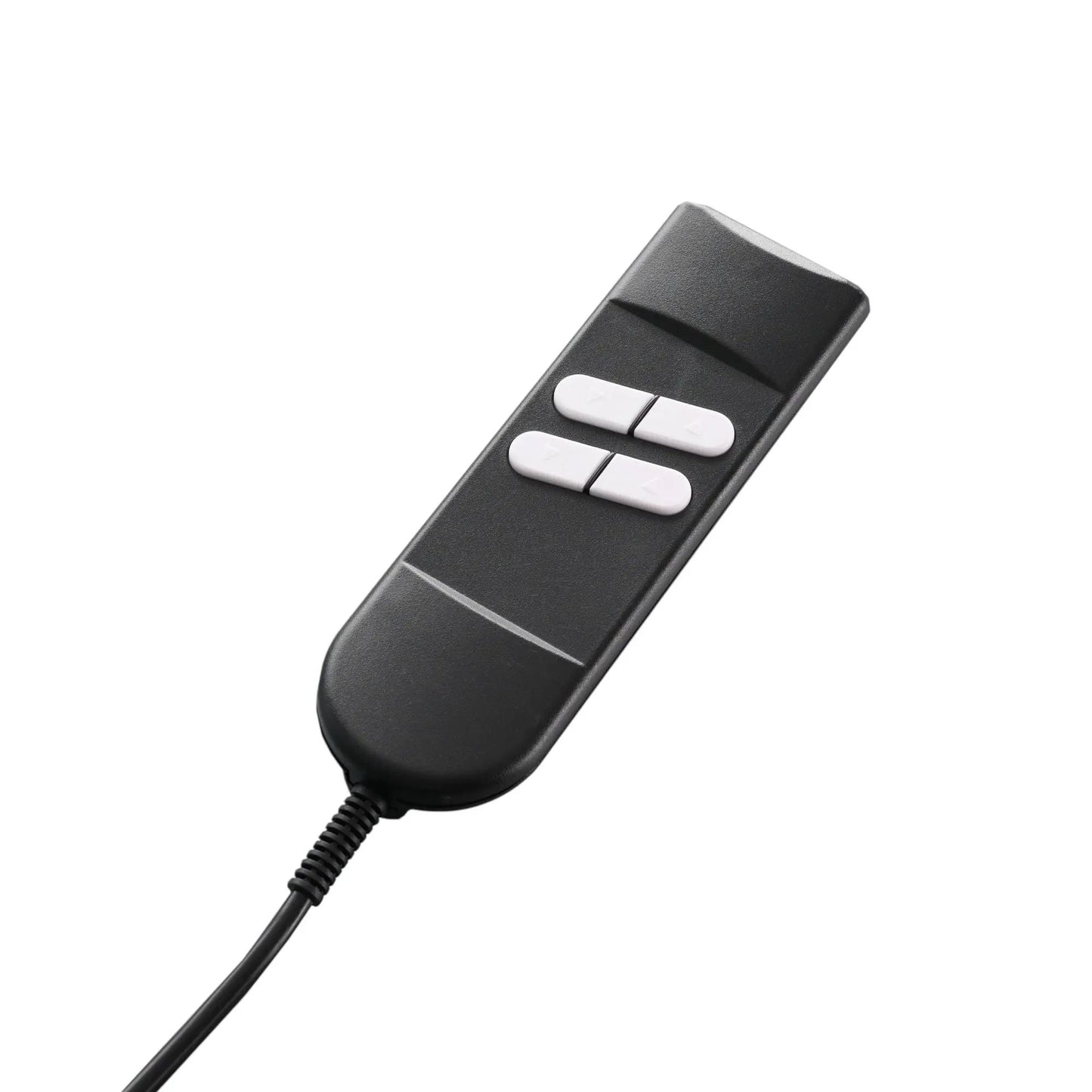 Power lift recliner remote with white directional buttons on black handheld controller on Tampa Home & Garden Store