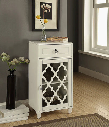 Ceara Accent Table With Drawer and Glass Door