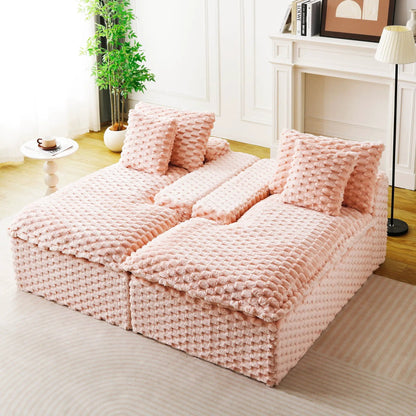 Double Chaise Lounge With Full Compressed Sponge