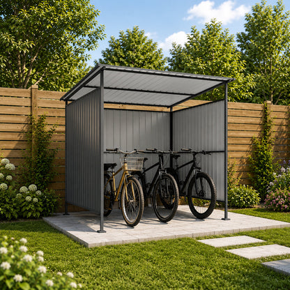 6x6ft Metal Pergola With Solid Hardtop Roof