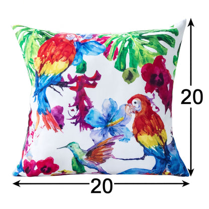 Multicolor Tropical Parrot and Solarium Pillow