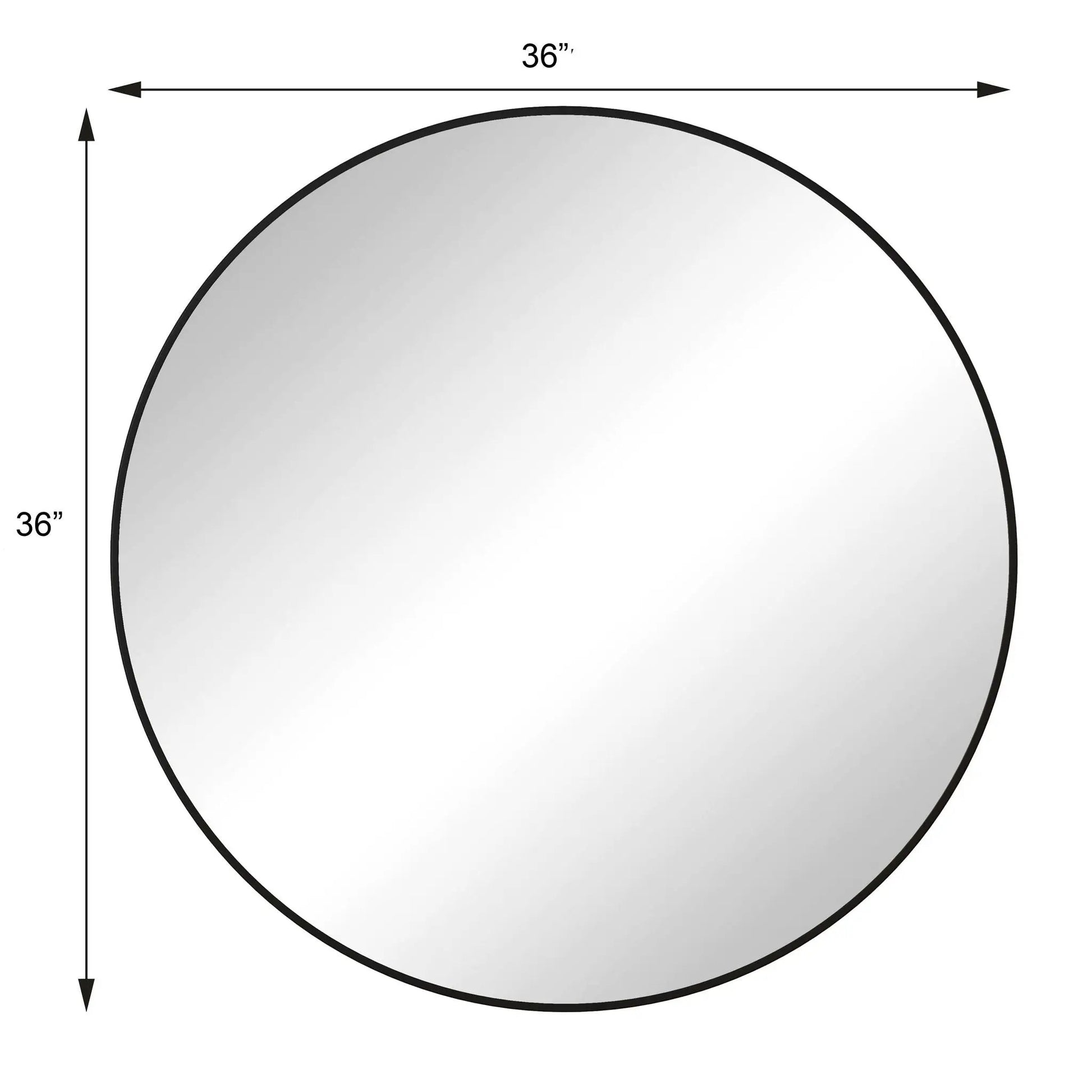 Round wall mirror with black metal frame, 36-inch diameter Unique Piece Furniture on Tampa Home & Garden Store