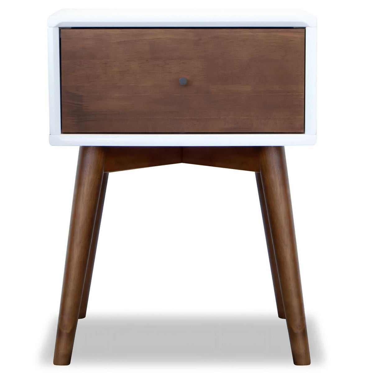 Modern design night stand solid wood drawer in dark brown with white frame HouseOfZazla on Tampa Home & Garden Store