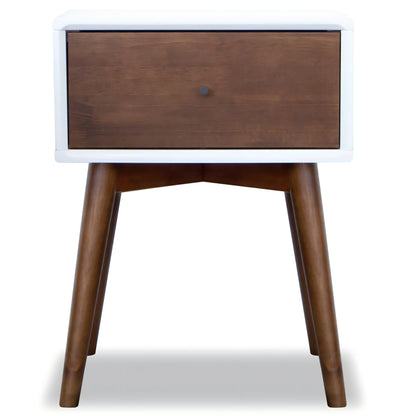 Modern design night stand solid wood drawer in dark brown with white frame HouseOfZazla on Tampa Home & Garden Store