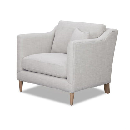 Beige arm chair with high track arms and solid wood legs by HouseOfZazla on Tampa Home & Garden Store
