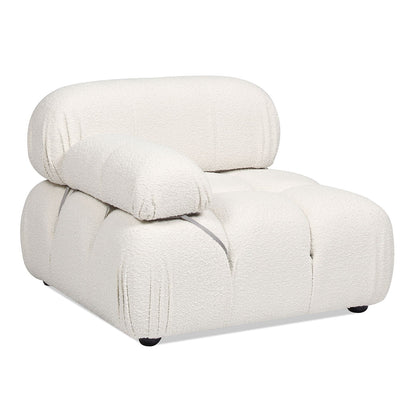 Bubble Modular Modern Lounge Arm Chair by HouseOfZazla in white boucle with eucalyptus frame on Tampa Home & Garden Store