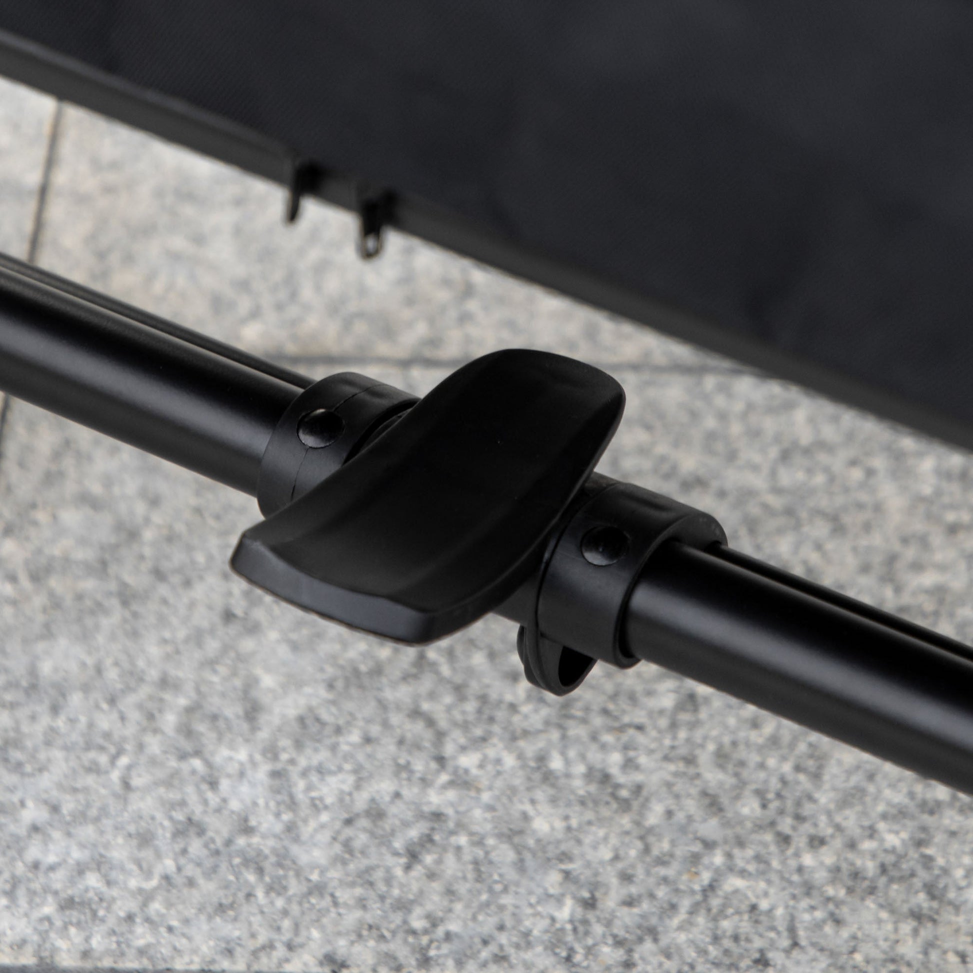 PawHut foldable pet stroller frame hinge in black metal tubing on Tampa Home & Garden Store