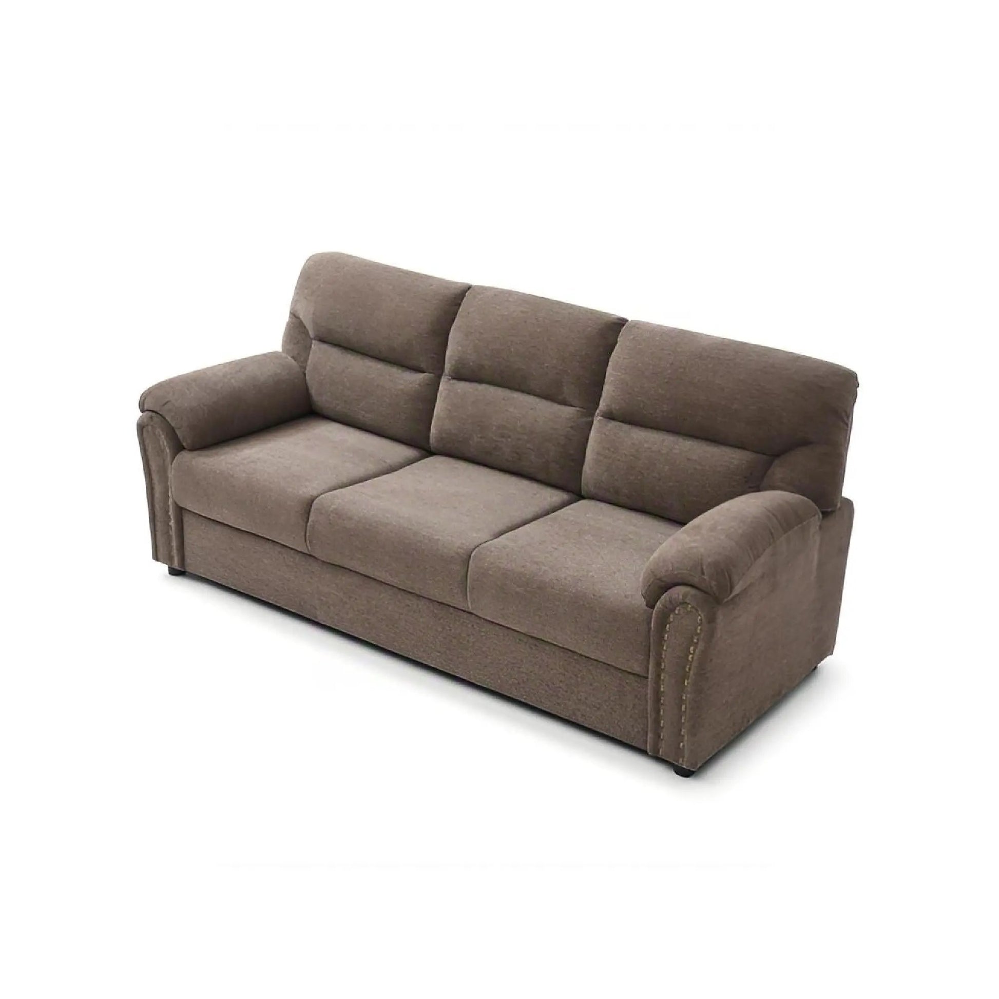 Hamilton sofa with nailhead trim in taupe fabric, stationary sofa by Unique Piece Furniture on Tampa Home & Garden Store