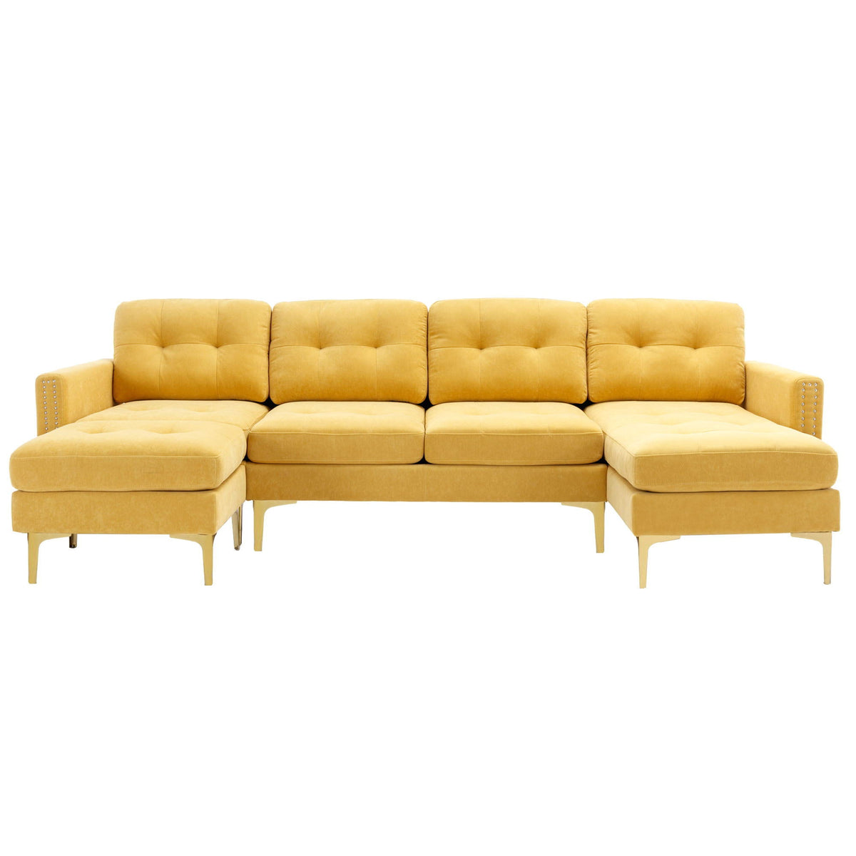 Modern Convertible Sectional Sofa and Ottoman