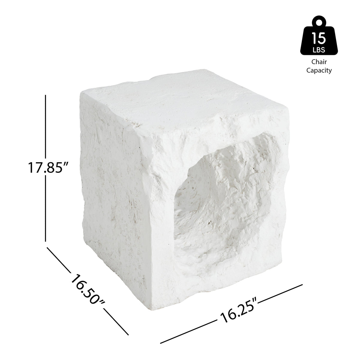 Lyra MGO outdoor side table white karst cave inspired HouseOfZazla on Tampa Home & Garden Store