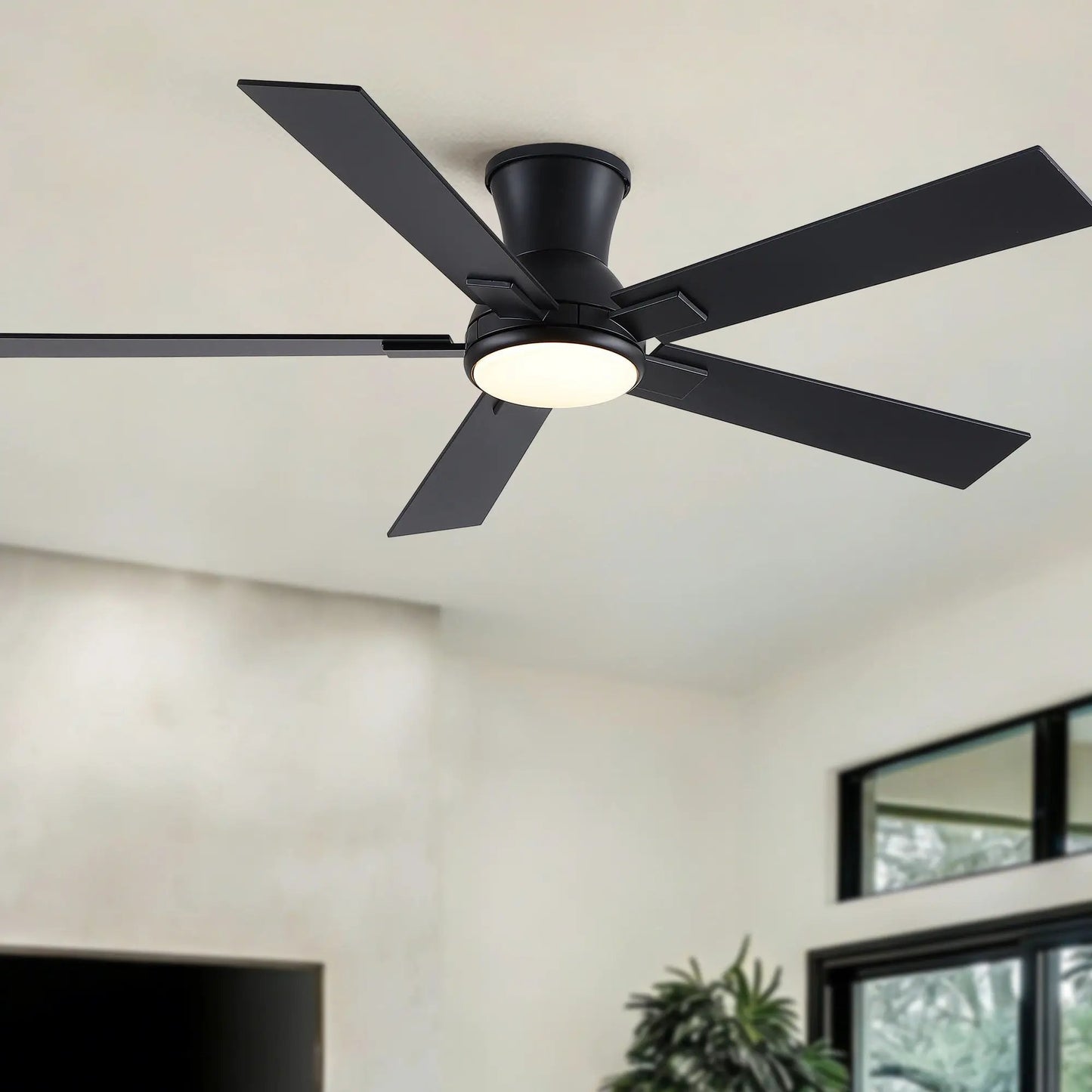 Low Profile Flush Mount Led Ceiling Fan Light