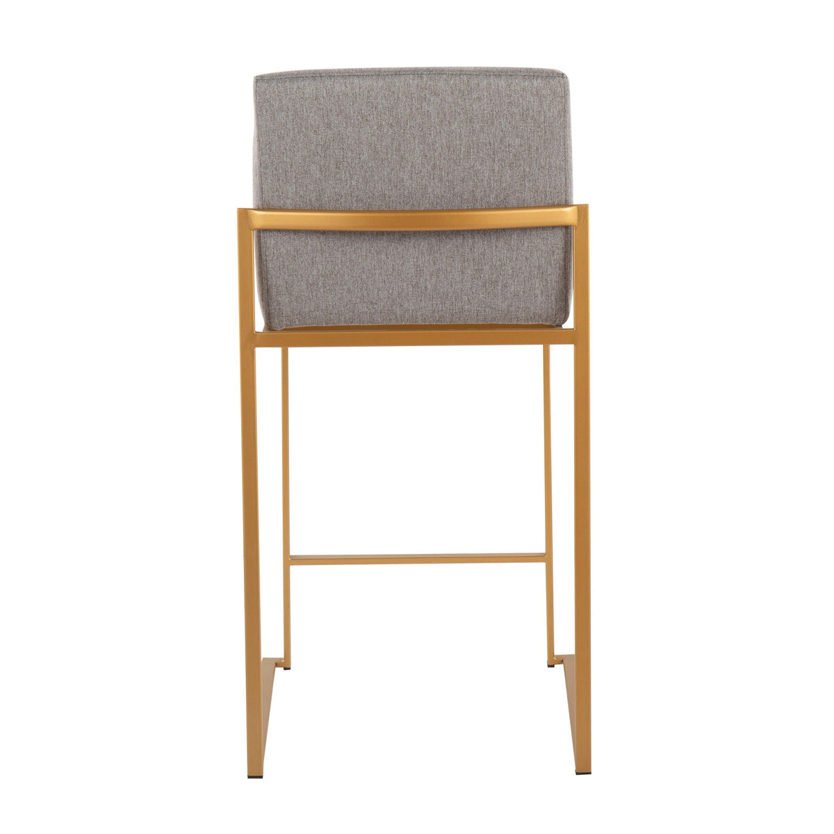 Contemporary high-back counter stool with gray upholstered seat and gold frame HouseOfZazla on Tampa Home & Garden Store