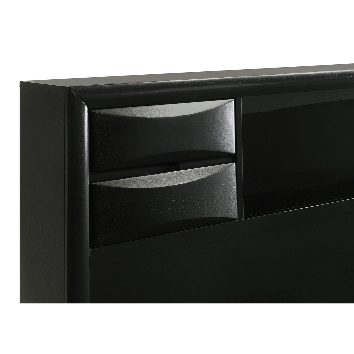 Jazz Storage Bed by HouseOfZazla in black with curved silver drawer fronts on Tampa Home & Garden Store