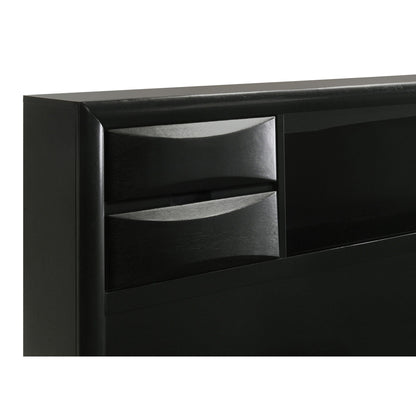 Jazz Storage Bed by HouseOfZazla in black with curved silver drawer fronts on Tampa Home & Garden Store