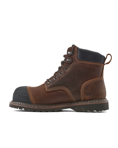 Kiwi Premium Brown Crazy Horse 6" Steel Toe Waterproof Cap-Toe Work Boots [R64100]