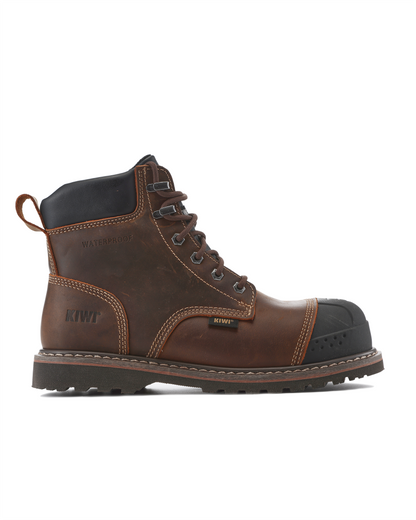 Kiwi Premium Brown Crazy Horse 6" Composite Toe Waterproof Cap-Toe Work Boots [R69100]
