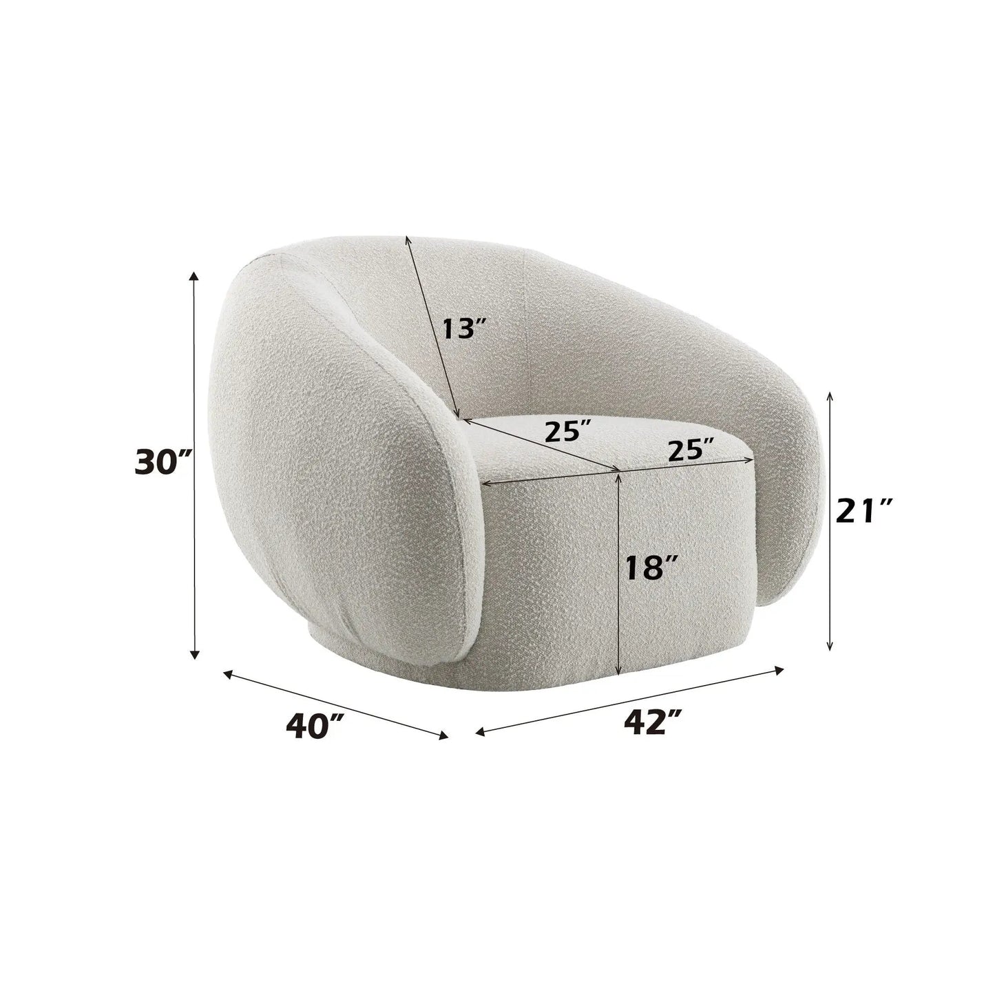 Isabel Chair Bouclé Upholstery with Swivel Base