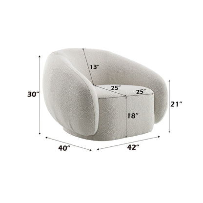Isabel swivel armchair in beige upholstery by HouseOfZazla with curved arms and plush seat on Tampa Home & Garden Store