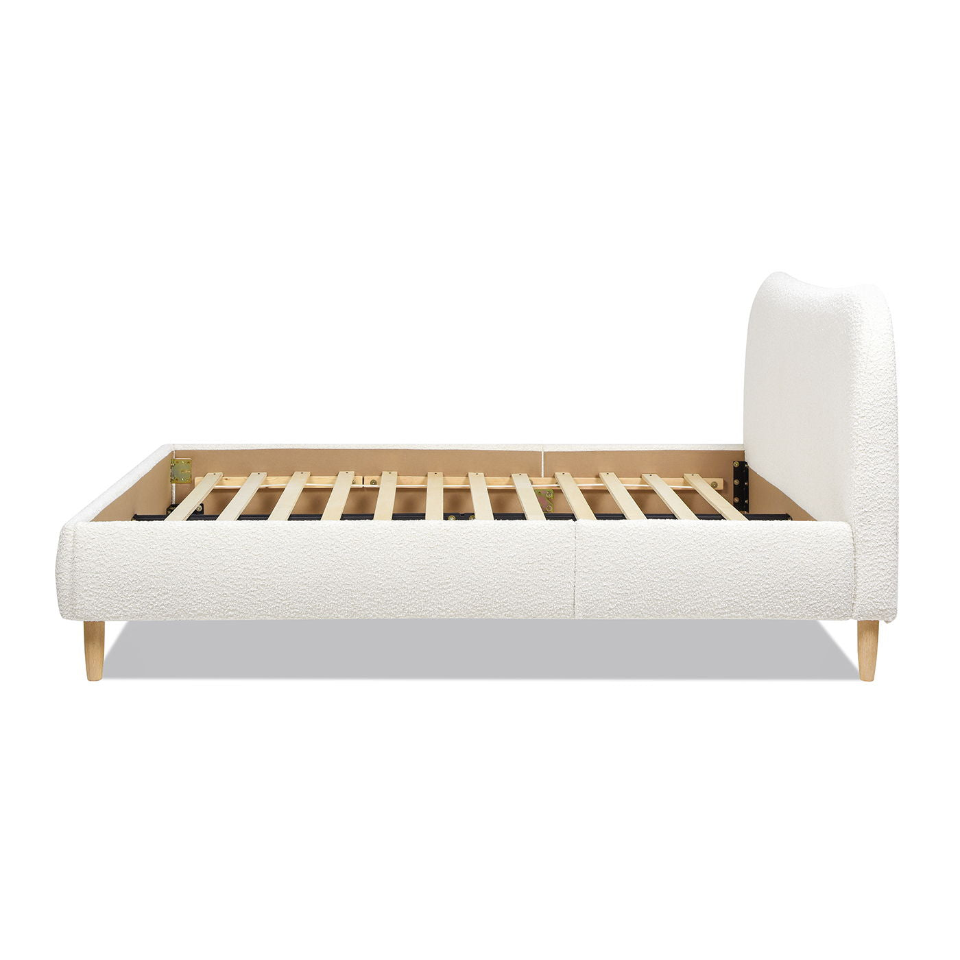 Curved Headboard and Upholstered Platform Bed