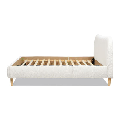 Curved Headboard and Upholstered Platform Bed