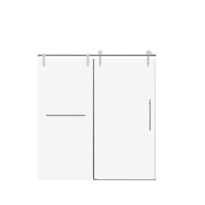 Frameless sliding shower doors HouseOfZazla with towel rail and handle chrome hardware on Tampa Home & Garden Store