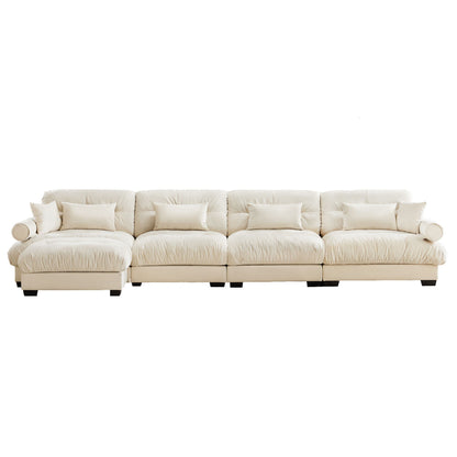 Oversized Modular Sofa with Movable Ottoman