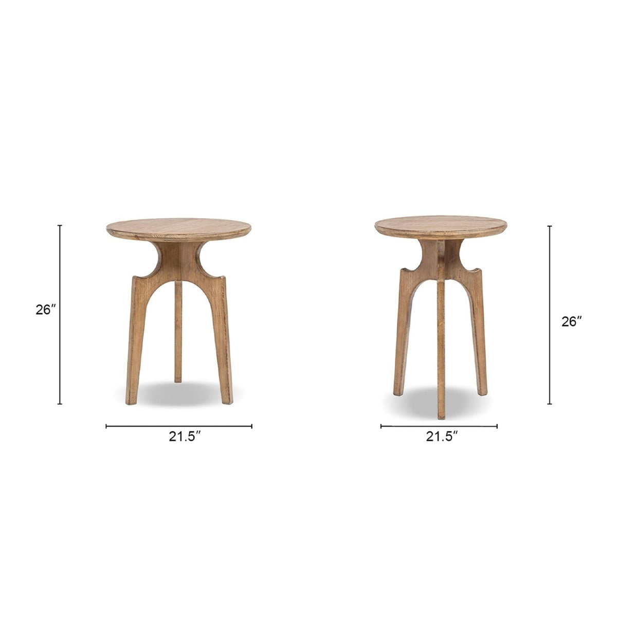Antique brown round side tables pair in reclaimed pine, 21.5 in dia, 26 in high HouseOfZazla on Tampa Home & Garden Store