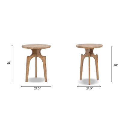 Antique brown round side tables pair in reclaimed pine, 21.5 in dia, 26 in high HouseOfZazla on Tampa Home & Garden Store