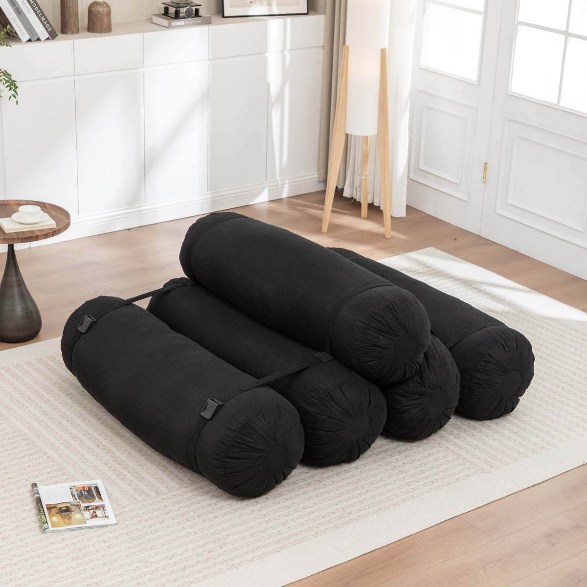 Adjustable Corduroy Convertible Floor Sofa