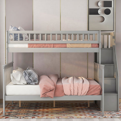 Bunk Bed With Staircase gray metal bunk bed frame with pink bedding by HouseOfZazla on Tampa Home & Garden Store