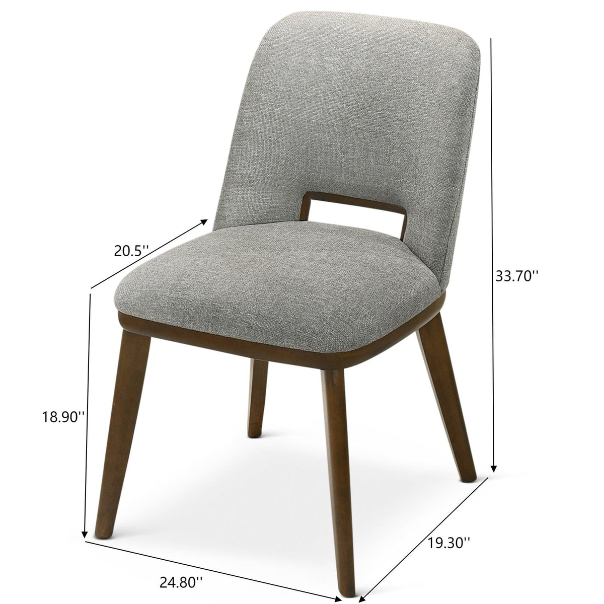 Modern dining chair set of 2 in gray textured fabric with walnut base by HouseOfZazla on Tampa Home & Garden Store