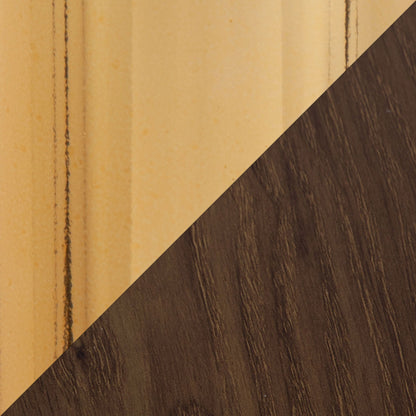 Canary Cosmo dining table finish sample by HouseOfZazla in light and dark wood tones on Tampa Home & Garden Store