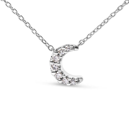 10K white gold crescent moon pendant necklace with diamond accents 18in chain by Bids.com on Tampa Home & Garden Store