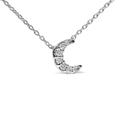 10K white gold diamond accented crescent moon pendant necklace, 18-inch chain on Tampa Home & Garden Store