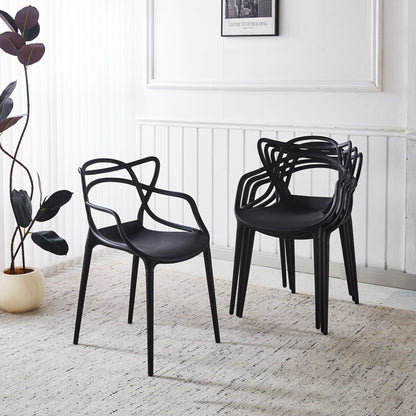 Dining chair set of 4 black plastic chairs by HouseOfZazla on Tampa Home & Garden Store