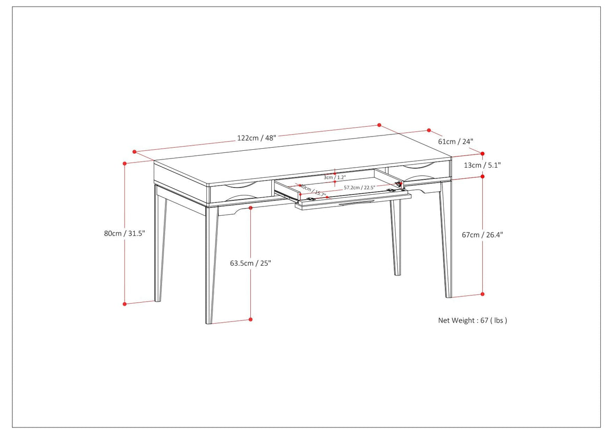 Handcrafted Writing Desk with Pull-Out Keyboard Tray by HouseOfZazla on Tampa Home & Garden Store