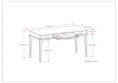 Handcrafted Writing Desk with Pull-Out Keyboard Tray by HouseOfZazla on Tampa Home & Garden Store